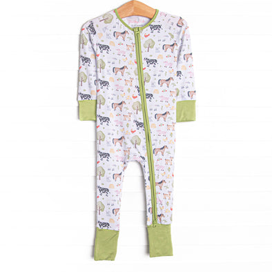 Down South Days Bamboo Zippy Pajama, Green