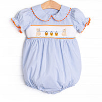 Too Cute for Tricks Smocked Bubble, Blue