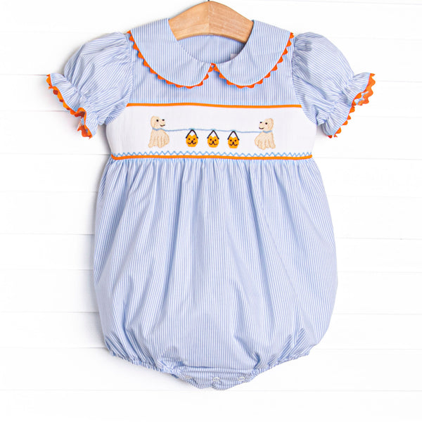 Too Cute for Tricks Smocked Bubble, Blue
