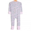 Gingham Gardenias Bamboo Zippy Pajama, Pink