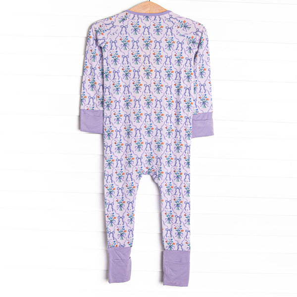 Patches of Petals Bamboo Zippy Pajama, Purple