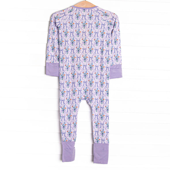Patches of Petals Bamboo Zippy Pajama, Purple