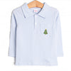 Traditional Tree Pima Embroidered Shirt, Blue