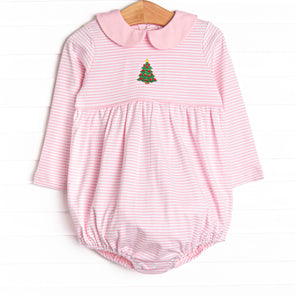 Traditional Tree Pima Embroidered Bubble, Pink