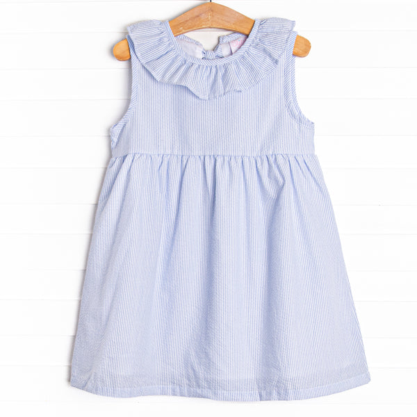 Spring Seersucker Dress, Blue