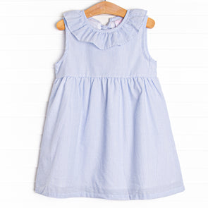 Spring Seersucker Dress, Blue