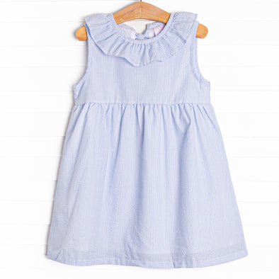 Spring Seersucker Dress, Blue