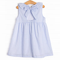 Spring Seersucker Dress, Blue