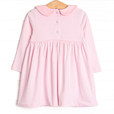 Traditional Tree Pima Embroidered Dress, Pink