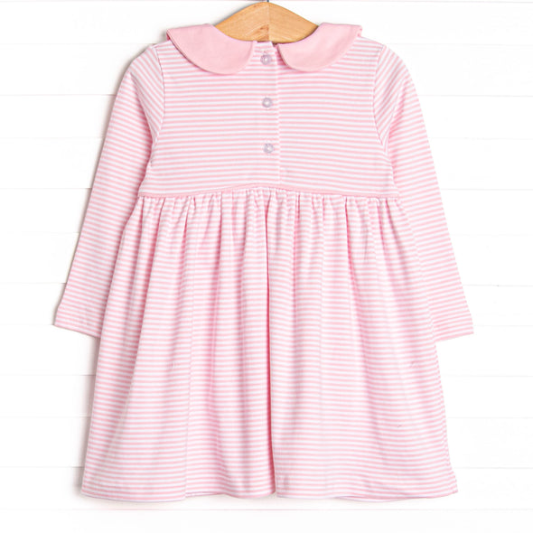 Traditional Tree Pima Embroidered Dress, Pink