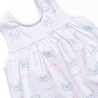 Blue Crab Bows Ruffle Short Set, Pink
