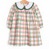 Poinsettia Plaid Dress, Red
