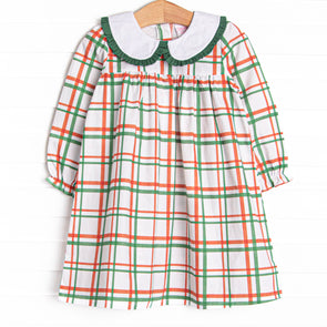 Poinsettia Plaid Dress, Red