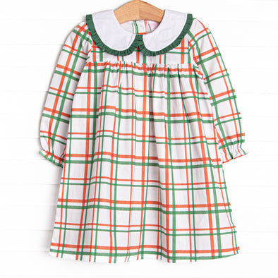Poinsettia Plaid Dress, Red