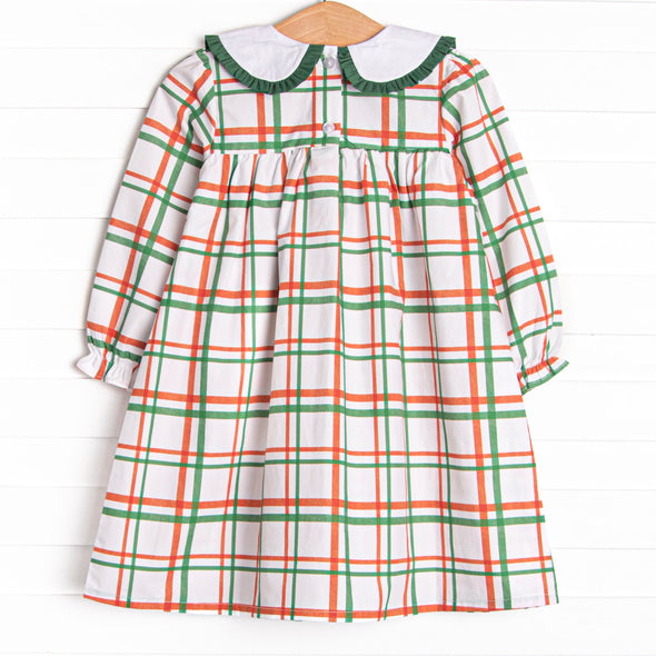 Poinsettia Plaid Dress, Red