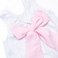 Blue Crab Bows Ruffle Short Set, Pink