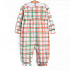 Poinsettia Plaid Romper, Red