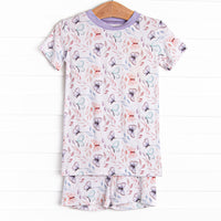 Whispering Wings Bamboo Pajama Short Set, Purple