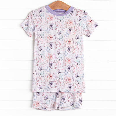 Whispering Wings Bamboo Pajama Short Set, Purple