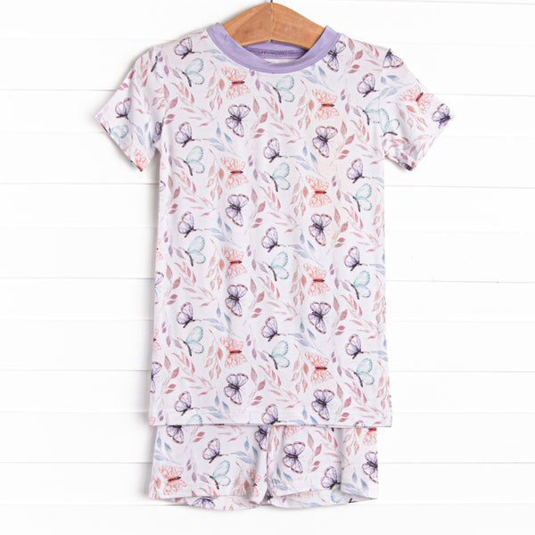Whispering Wings Bamboo Pajama Short Set, Purple