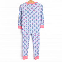 Blue Bud Bouquet Bamboo Pajama Set, Blue