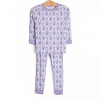 Patches of Petals Bamboo Pajama Set, Purple