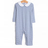 Elliot Romper, Slate Blue Stripe