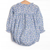 Blossom in Blue Ruffle Neck Bubble, Blue