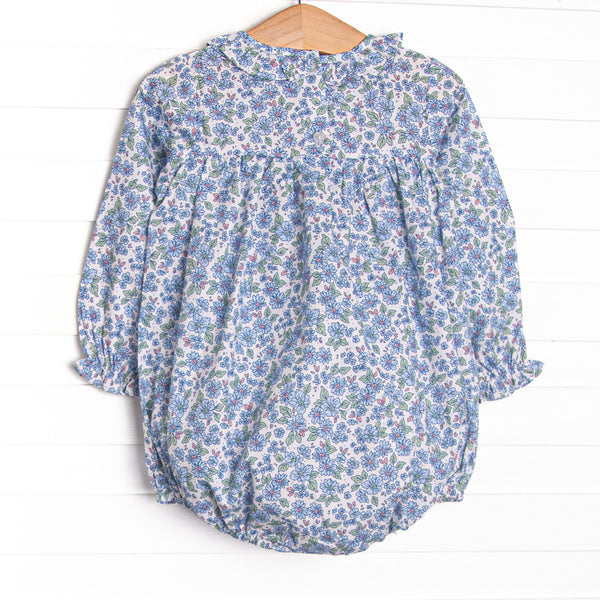 Blossom in Blue Ruffle Neck Bubble, Blue
