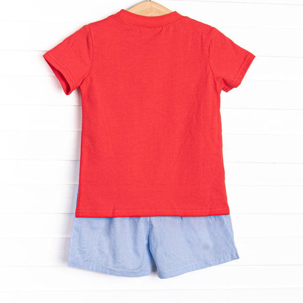 Best of the Best Applique Short Set, Blue