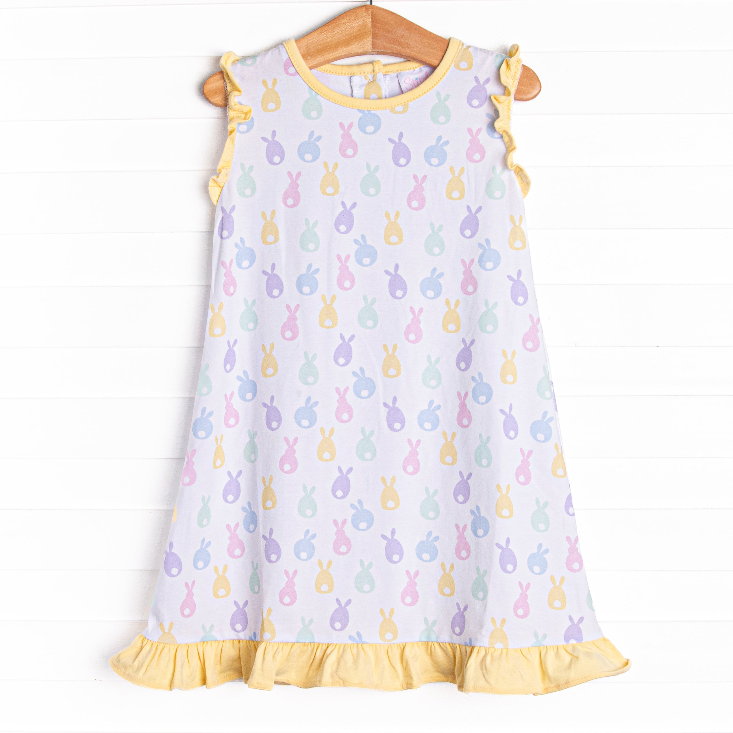 Boppin' and Hoppin' Dress, Yellow Stitchy Fish Boppin' and Hoppin' Dress, Yellow Stitchy Fish