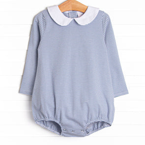 Elliot Long Sleeve Bubble, Slate Blue Stripe