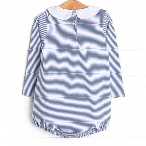 Elliot Long Sleeve Bubble, Slate Blue Stripe
