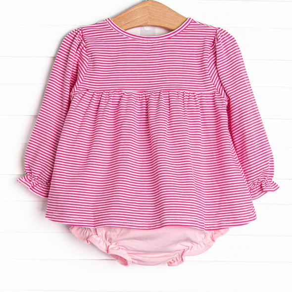 Marjorie Pocket Diaper Set, Magenta Stripe