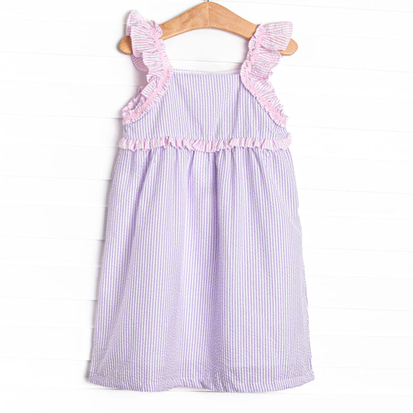 Spring into Seersucker Dress, Purple