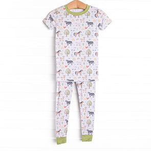 Down South Days Bamboo Pajama Short Sleeve Set, Green