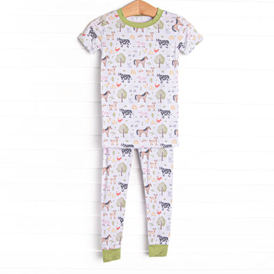 Down South Days Bamboo Pajama Short Sleeve Set, Green