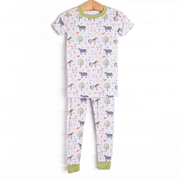 Down South Days Bamboo Pajama Short Sleeve Set, Green