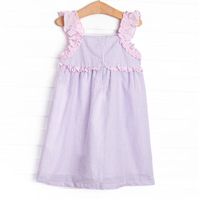Spring into Seersucker Dress, Purple
