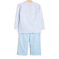 Park Avenue Pooch Applique Pant Set, Blue