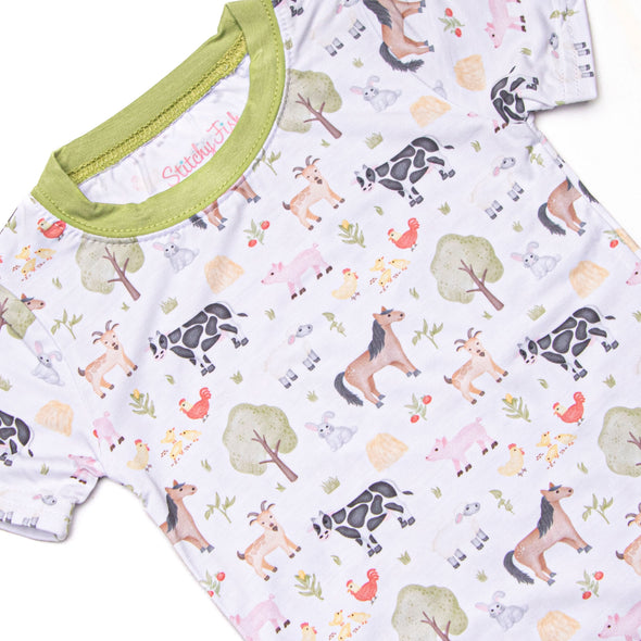 Down South Days Bamboo Pajama Short Sleeve Set, Green