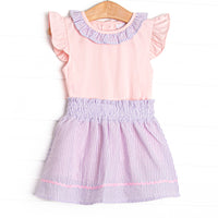 Spring into Seersucker Skirt Set, Purple