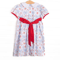 Apple Blossom Bows Dress, Blue