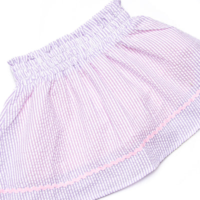 Spring into Seersucker Skirt Set, Purple