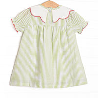 Sour Apple Slice Applique Dress, Green
