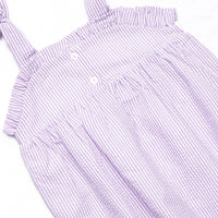 Tied With a Twist Smocked Dress, Purple Seersucker