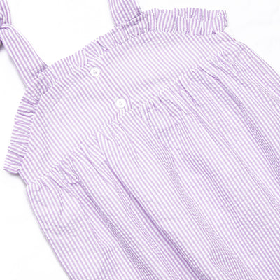 Tied With a Twist Smocked Dress, Purple Seersucker