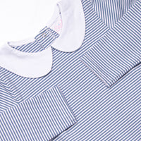Elliot Romper, Slate Blue Stripe