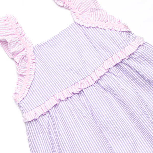 Spring into Seersucker Dress, Purple