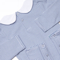 Elliot Romper, Slate Blue Stripe